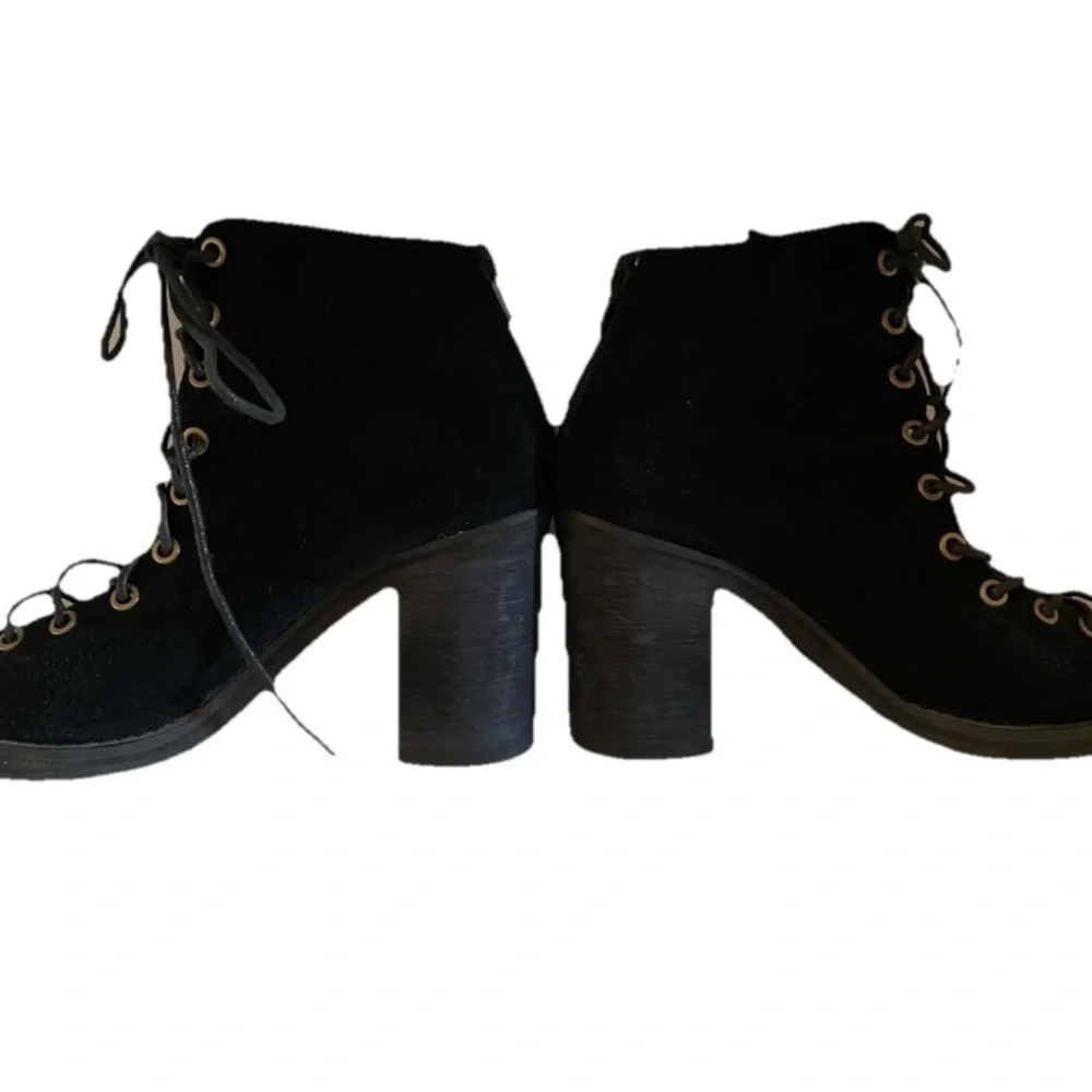 JEFFREY CAMPBELL Cors Black Suede BOOTIES Ankle Boots Size 8.5